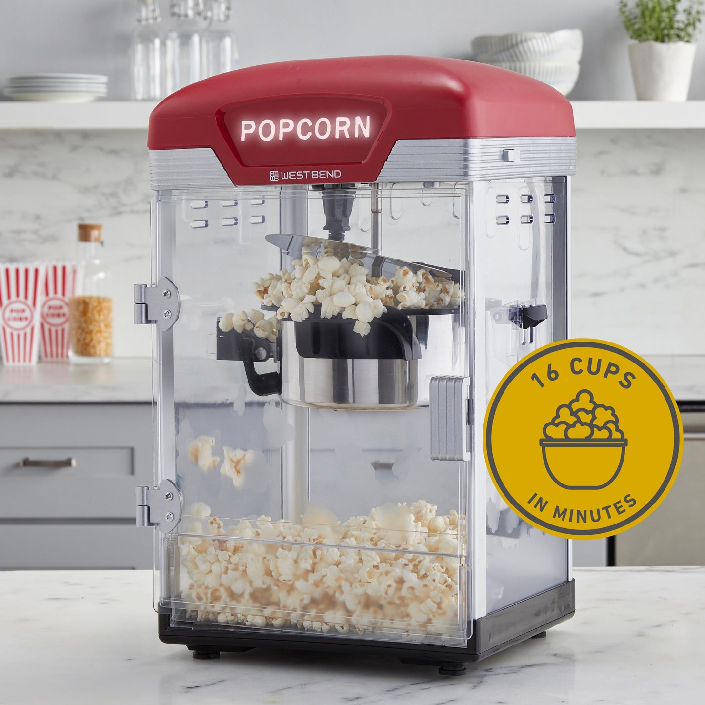 West Bend Theater Crazy 4 Qt. Popcorn Maschine mit Taschen