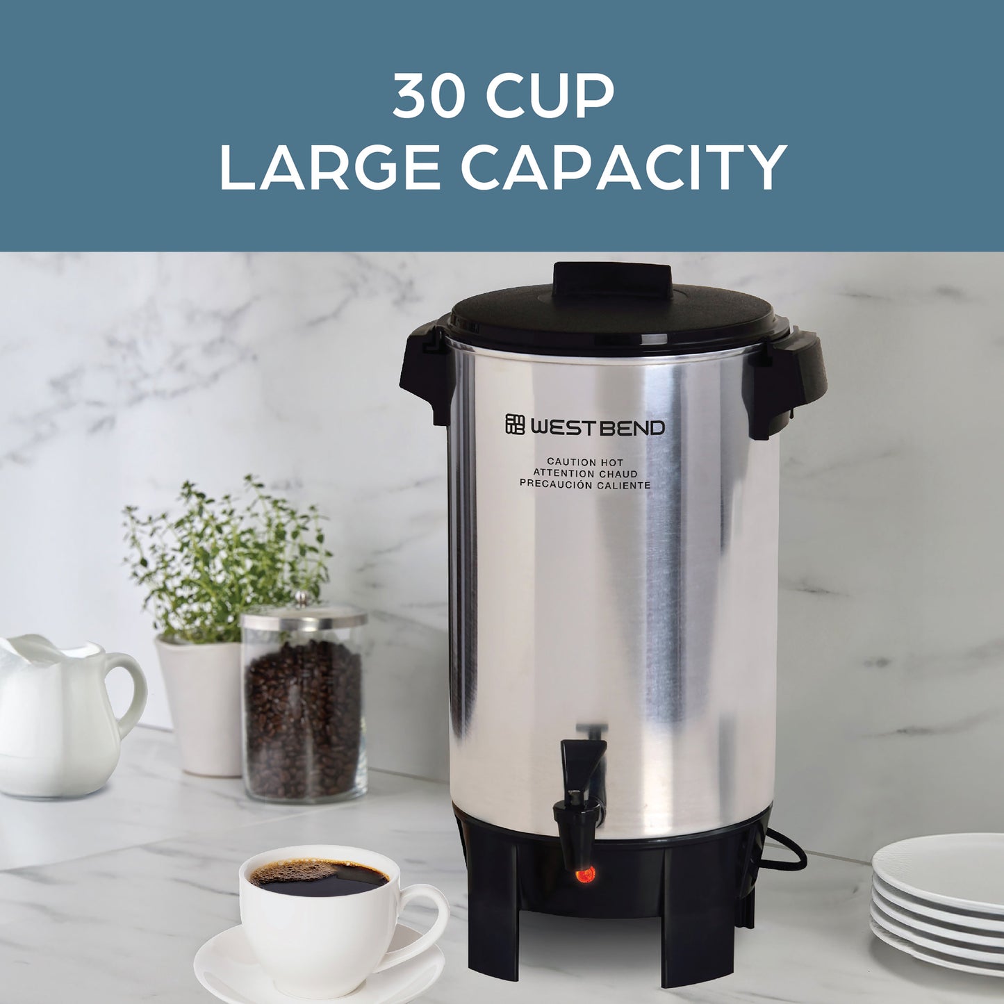 West Bend Große Kapazität Kaffee Urn, Kommerzielle 30-Cup Kaffeemaschine