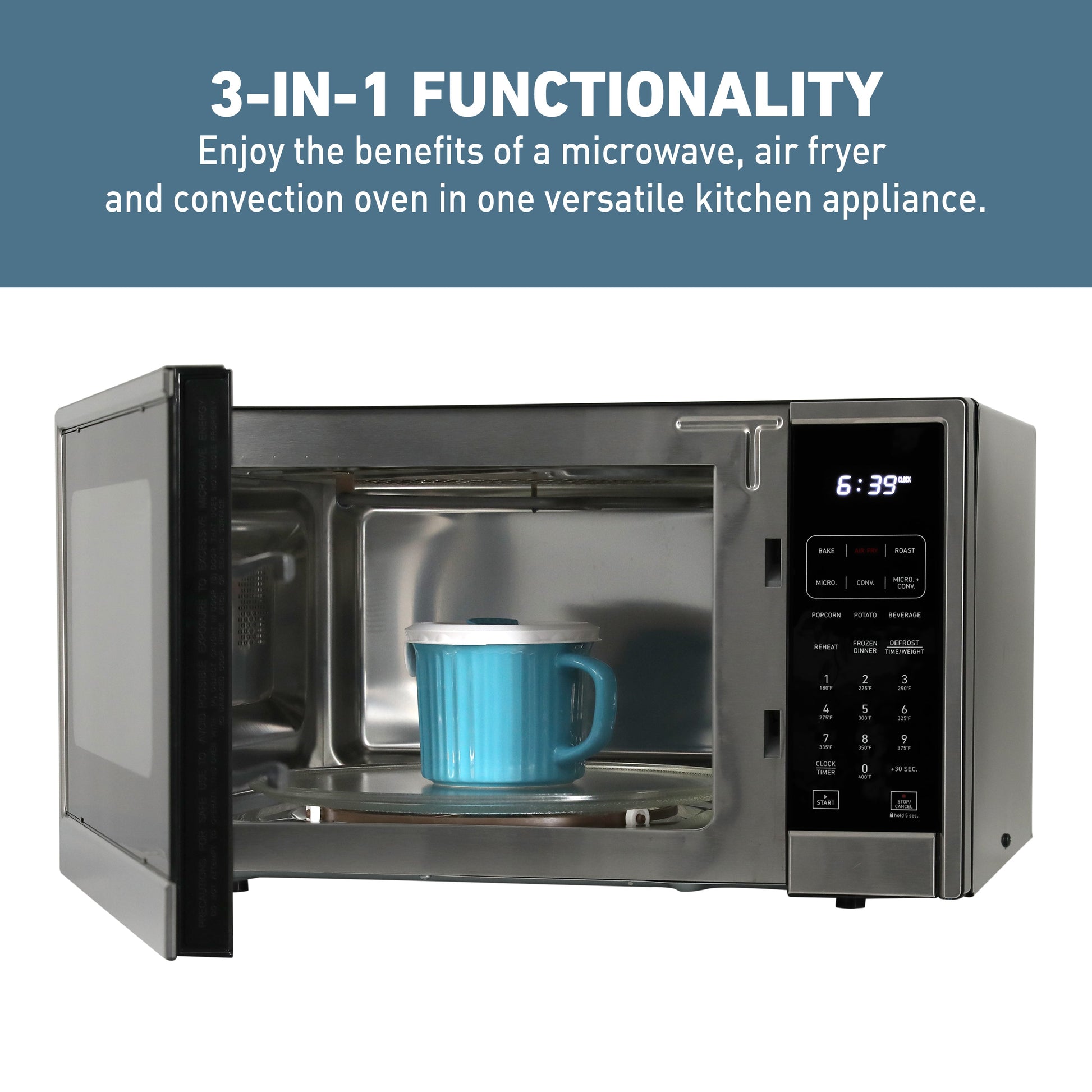 West Bend Microwave Air Fry, Konvektionsofen 3-in-1, 1,3 cu. ft Kapazität