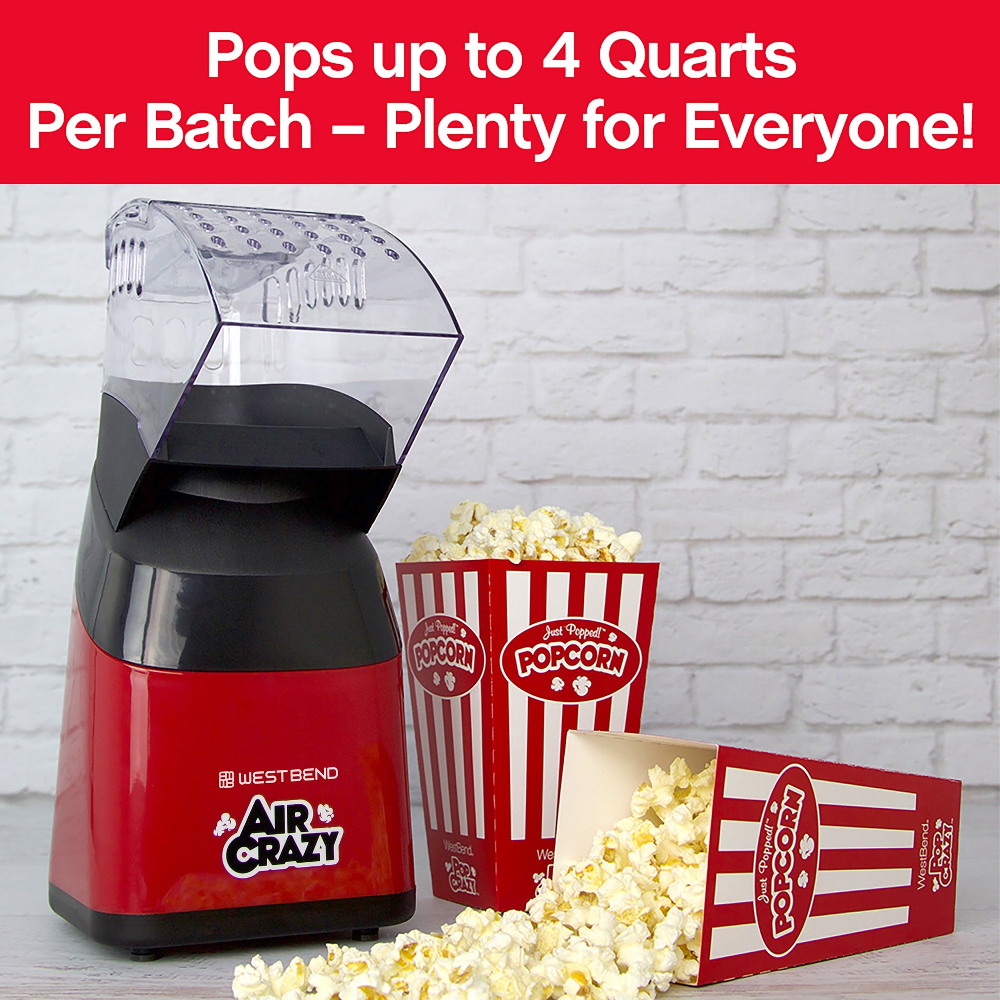 West Bend Air Crazy Hot Air Popcorn Machine, 4 Qt. Kapazität