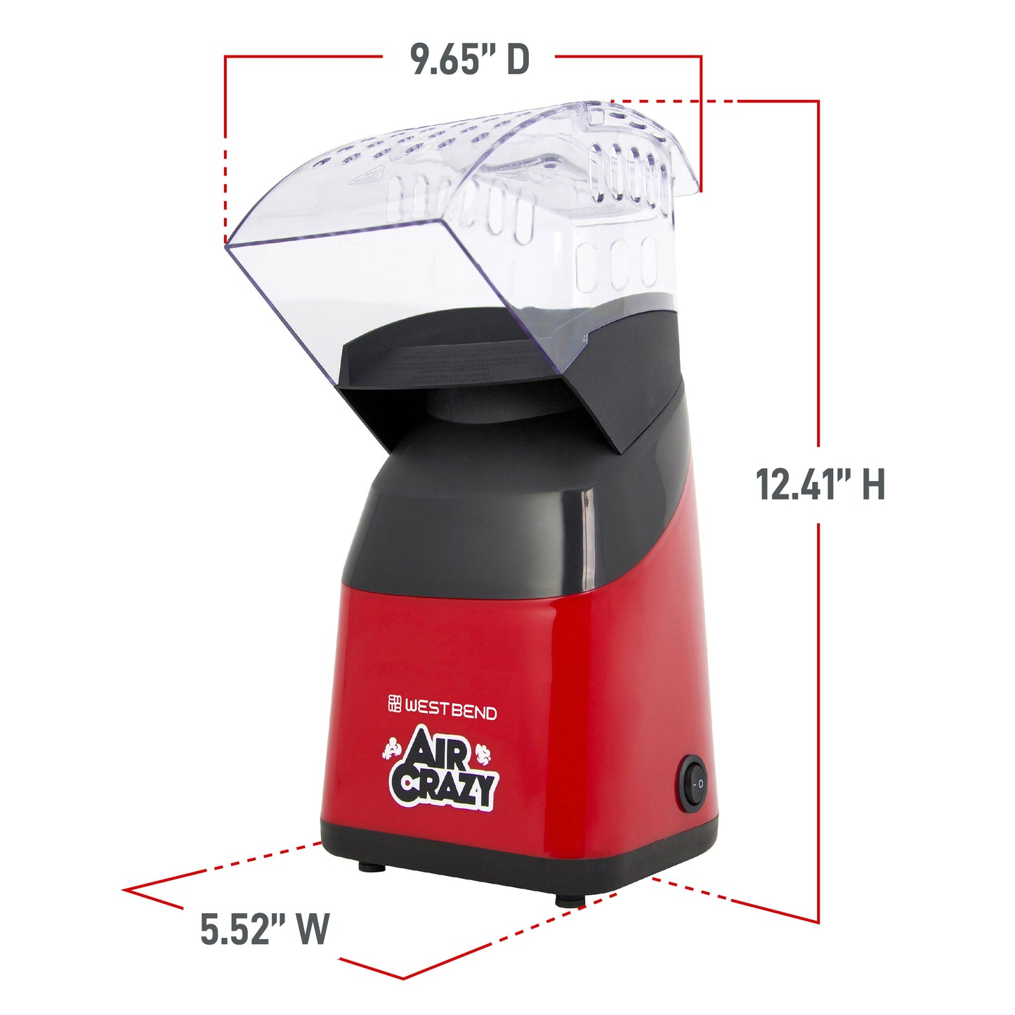 West Bend Air Crazy Hot Air Popcorn Machine, 4 Qt. Kapazität