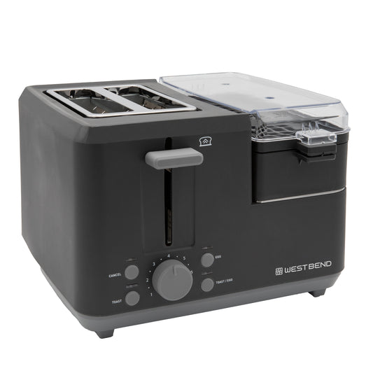 West Bend Multifunktionale Frühstücksstation 2-Scheiben Toaster mit Eierkocher und Fleischwärmer