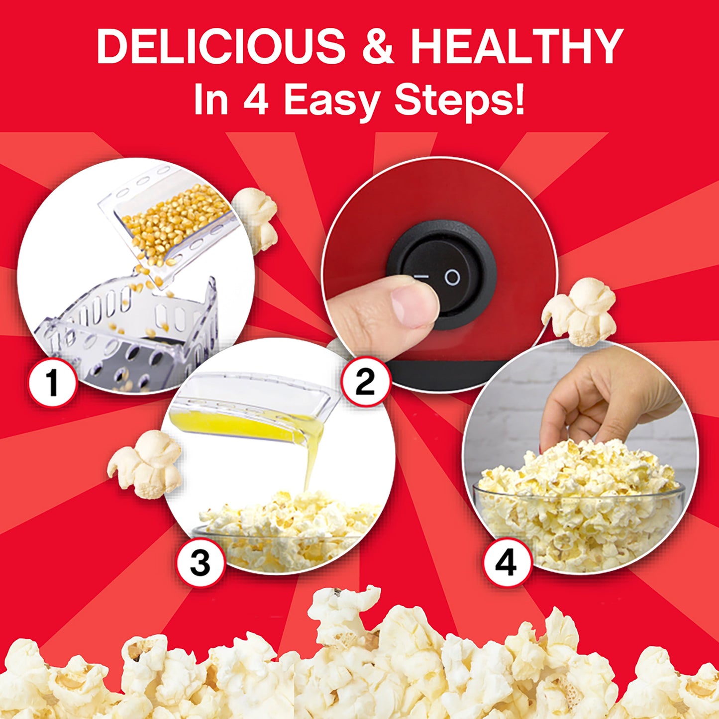 West Bend Air Crazy Hot Air Popcorn Machine, 4 Qt. Kapazität