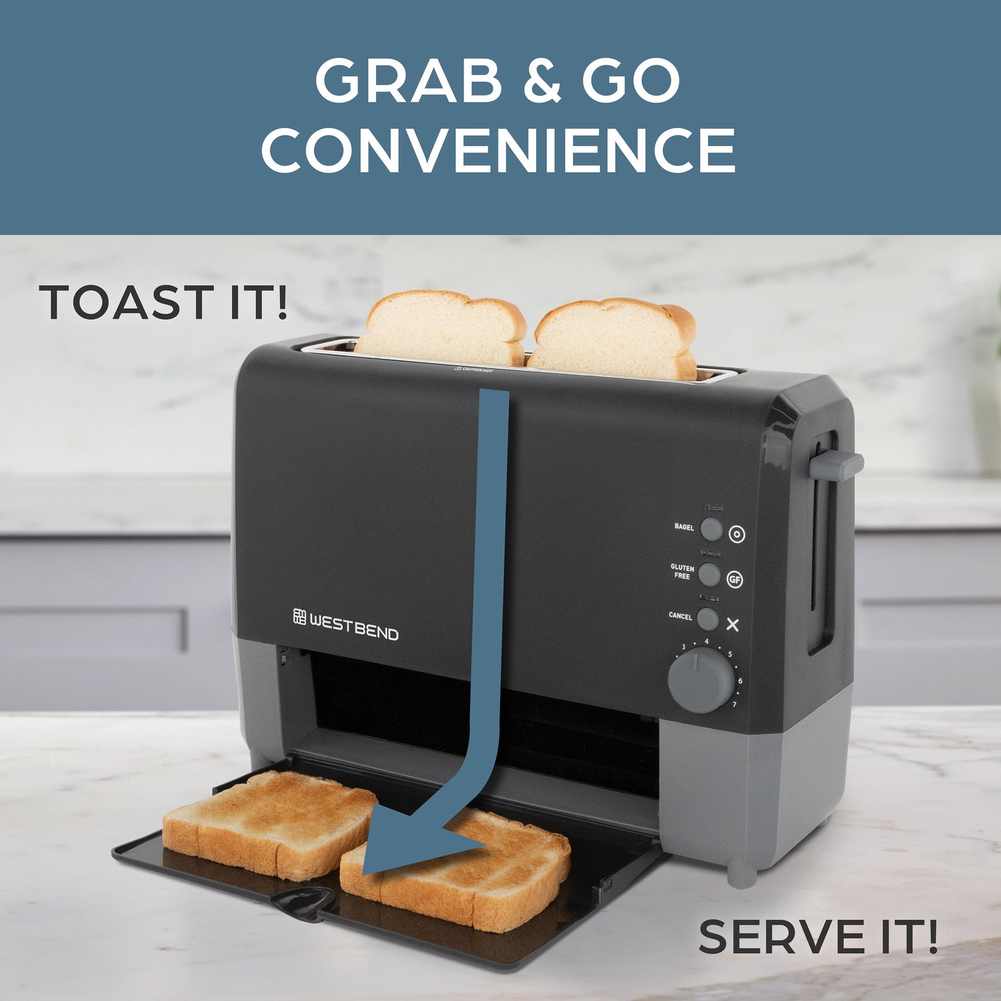 West Bend QuikServe 2-Slice Toaster mit extra breiten Slots