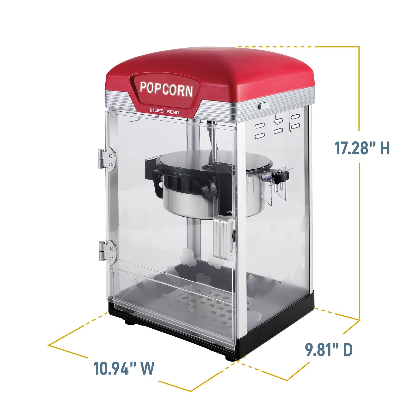 West Bend Theater Crazy 4 Qt. Popcorn Maschine mit Taschen