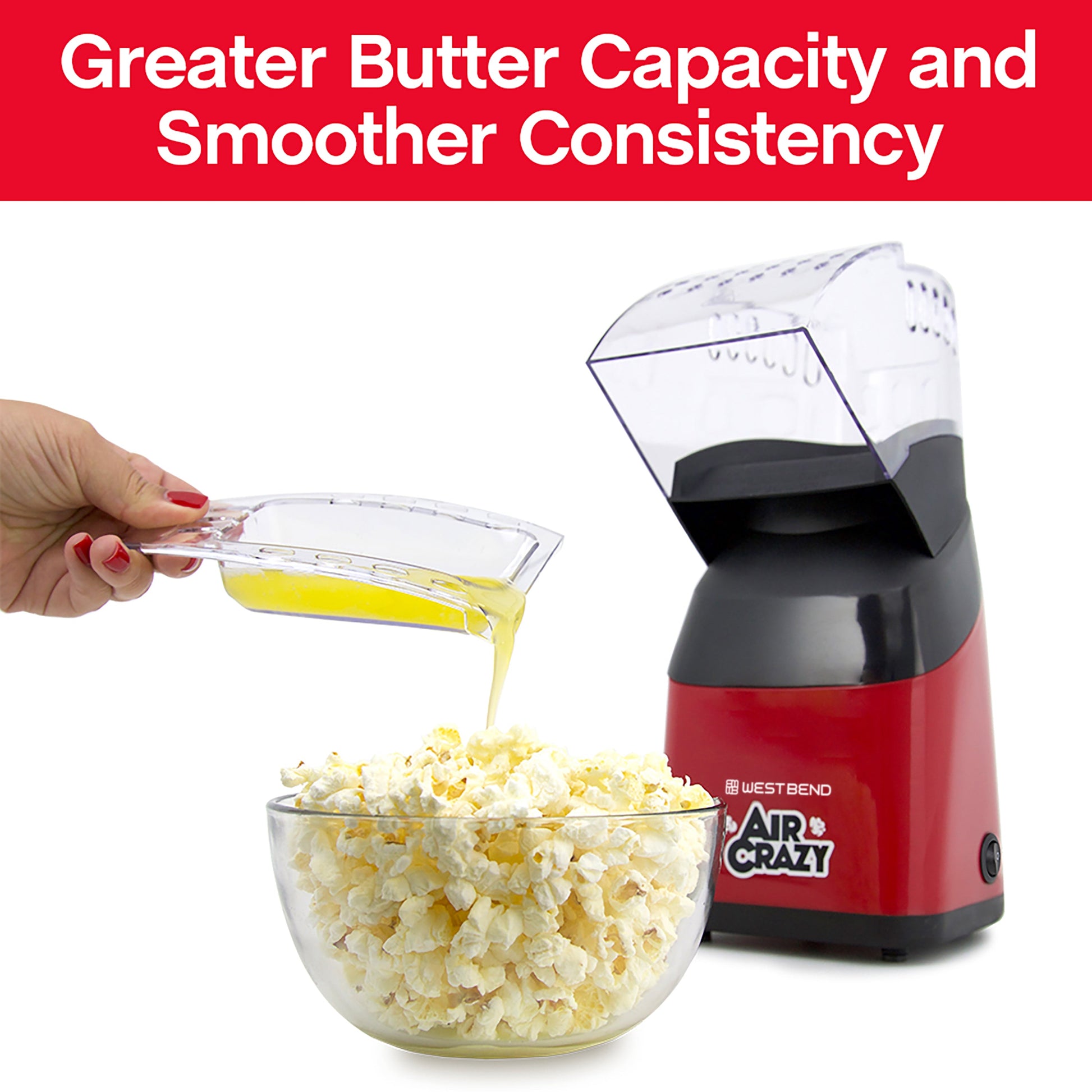 West Bend Air Crazy Hot Air Popcorn Machine, 4 Qt. Kapazität
