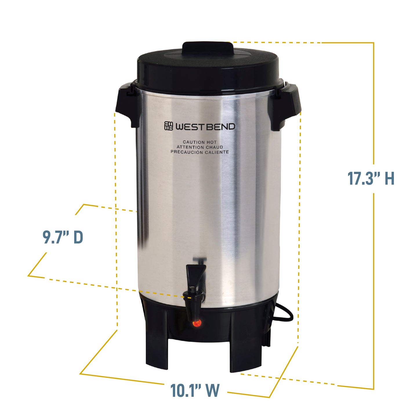 West Bend 42-Cup Polierte Aluminium Kaffee Urne