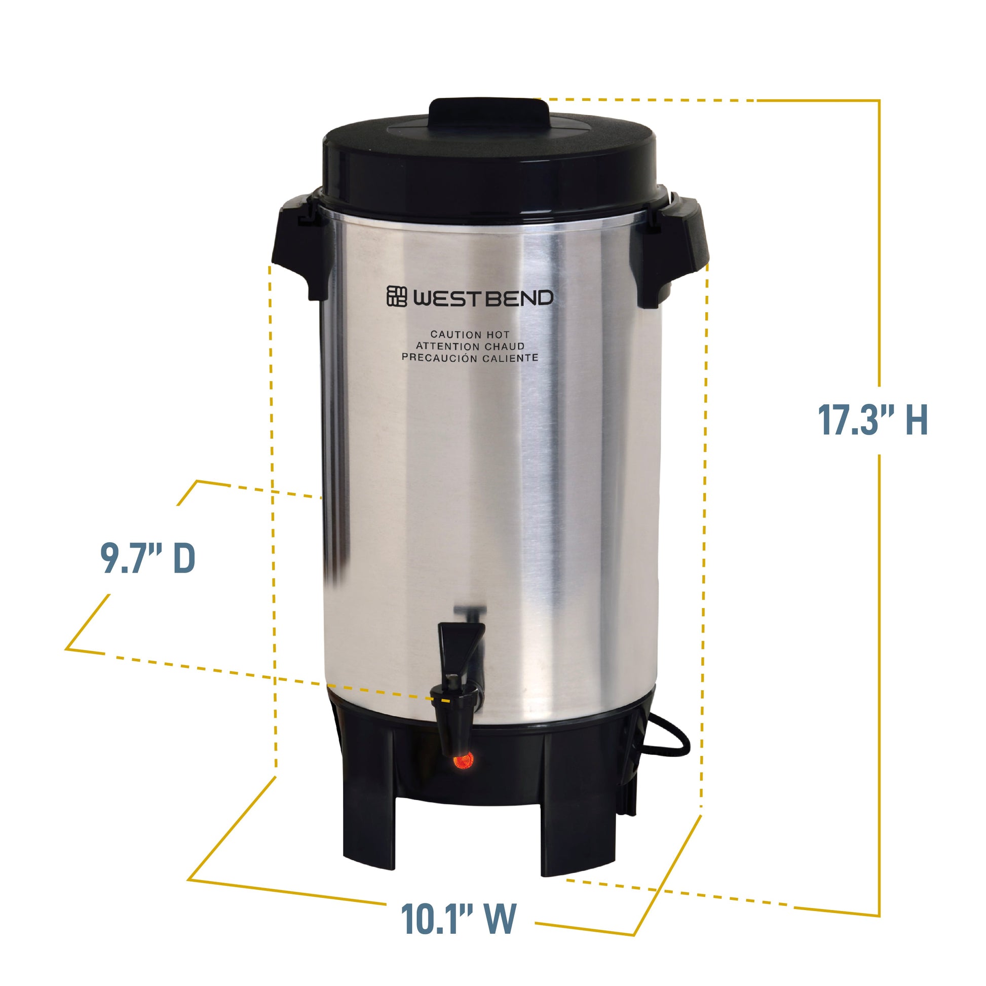 West Bend 42-Cup Polierte Aluminium Kaffee Urne