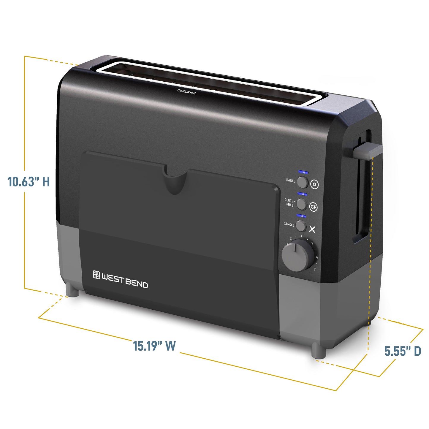 West Bend QuikServe 2-Slice Toaster mit extra breiten Slots