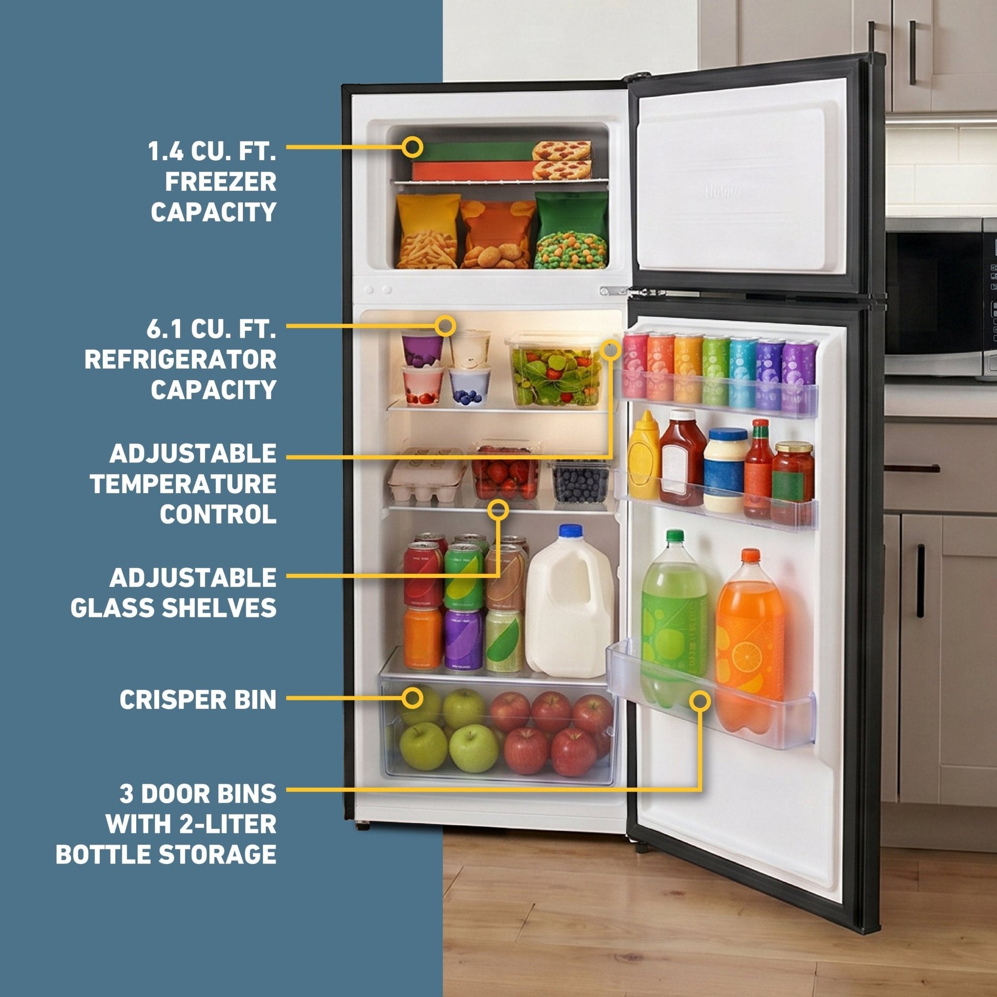 West Bend 7.5 cu. ft. Wohnung Größe Kühlschrank