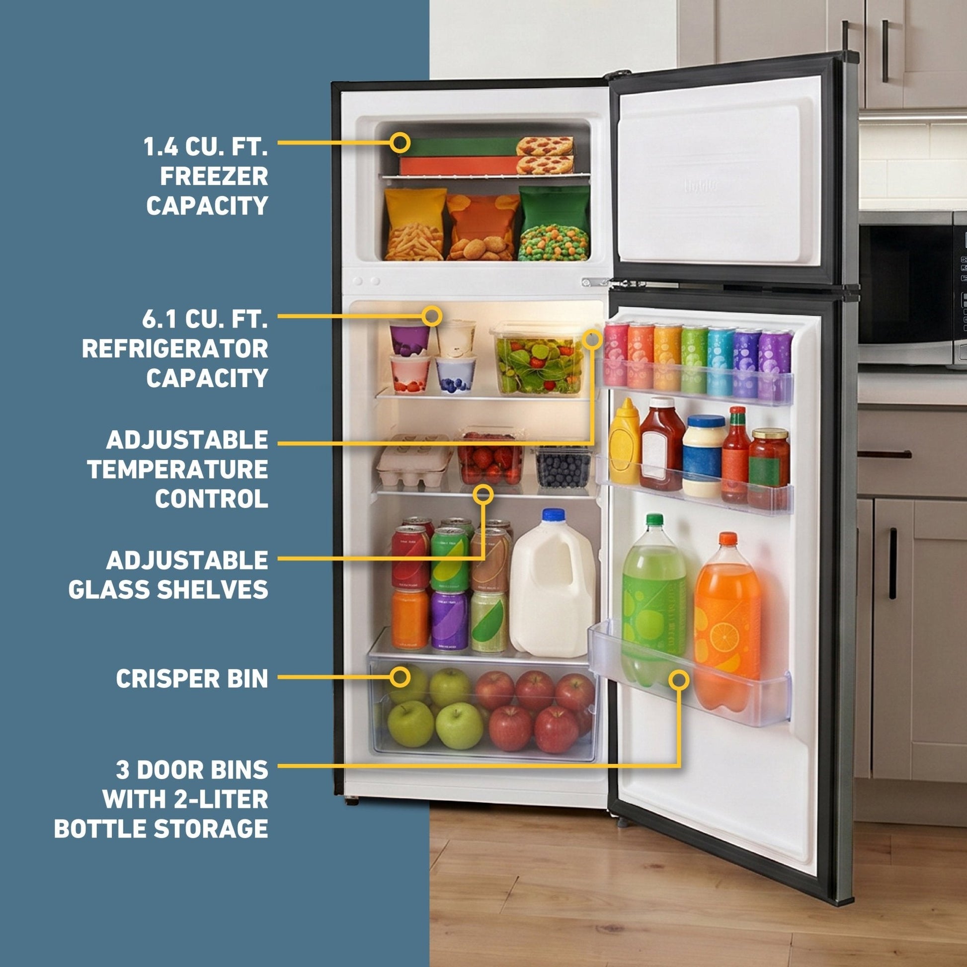 West Bend 7.5 cu. ft. Wohnung Größe Kühlschrank