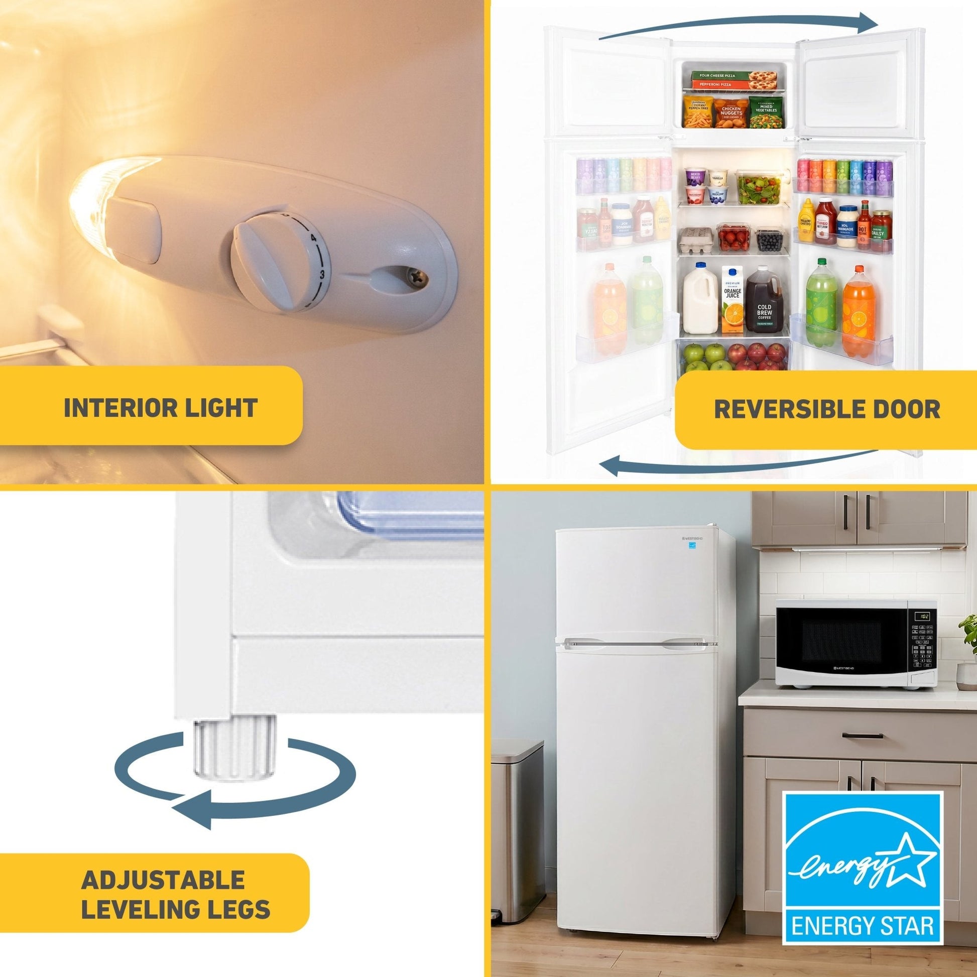 West Bend 7.5 cu. ft. Wohnung Größe Kühlschrank