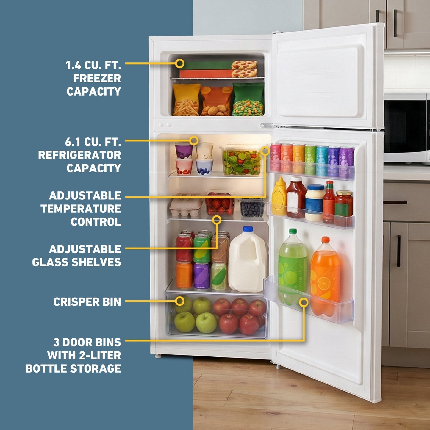 West Bend 7.5 cu. ft. Wohnung Größe Kühlschrank