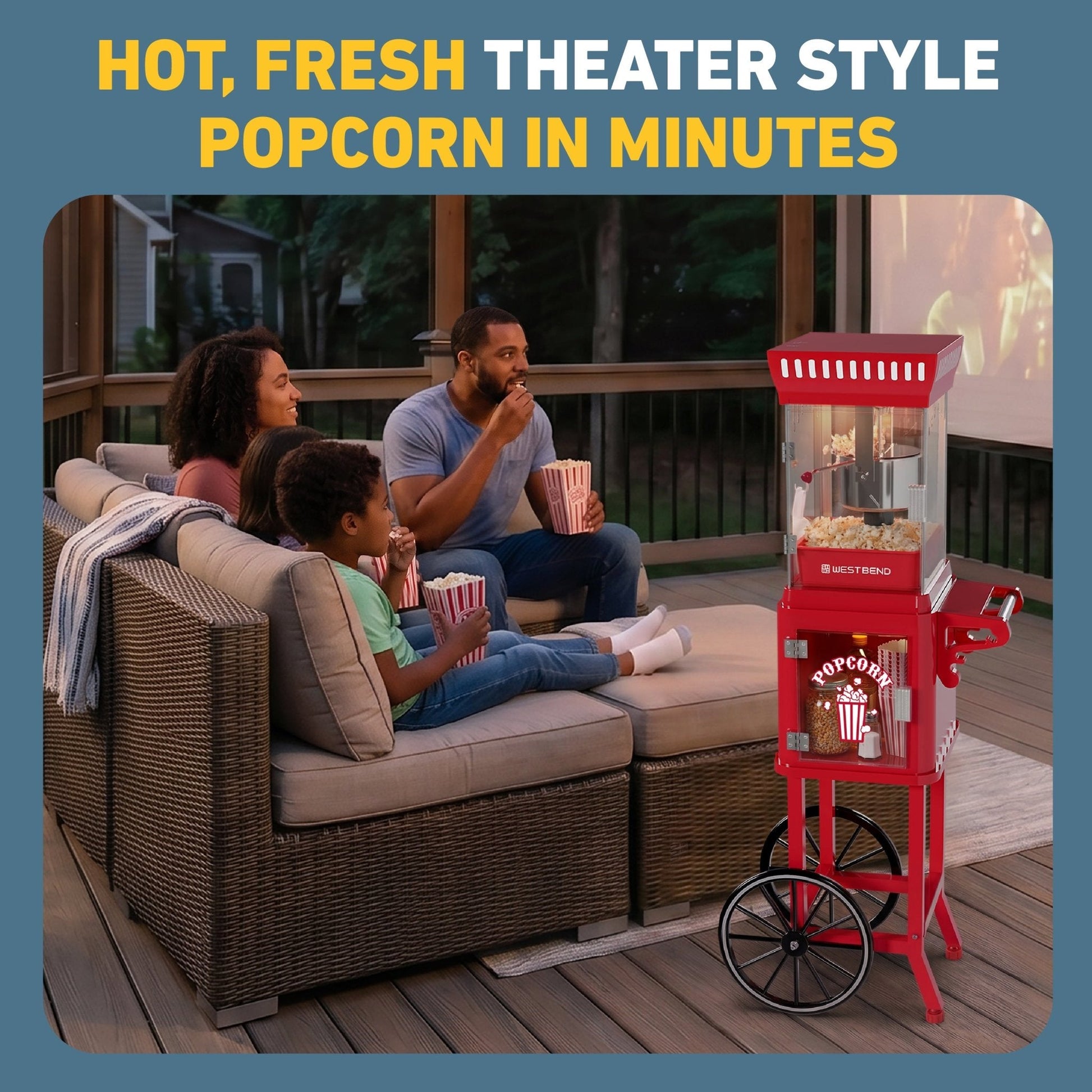 West Bend Popcorn Cart mit 71 g Kettle