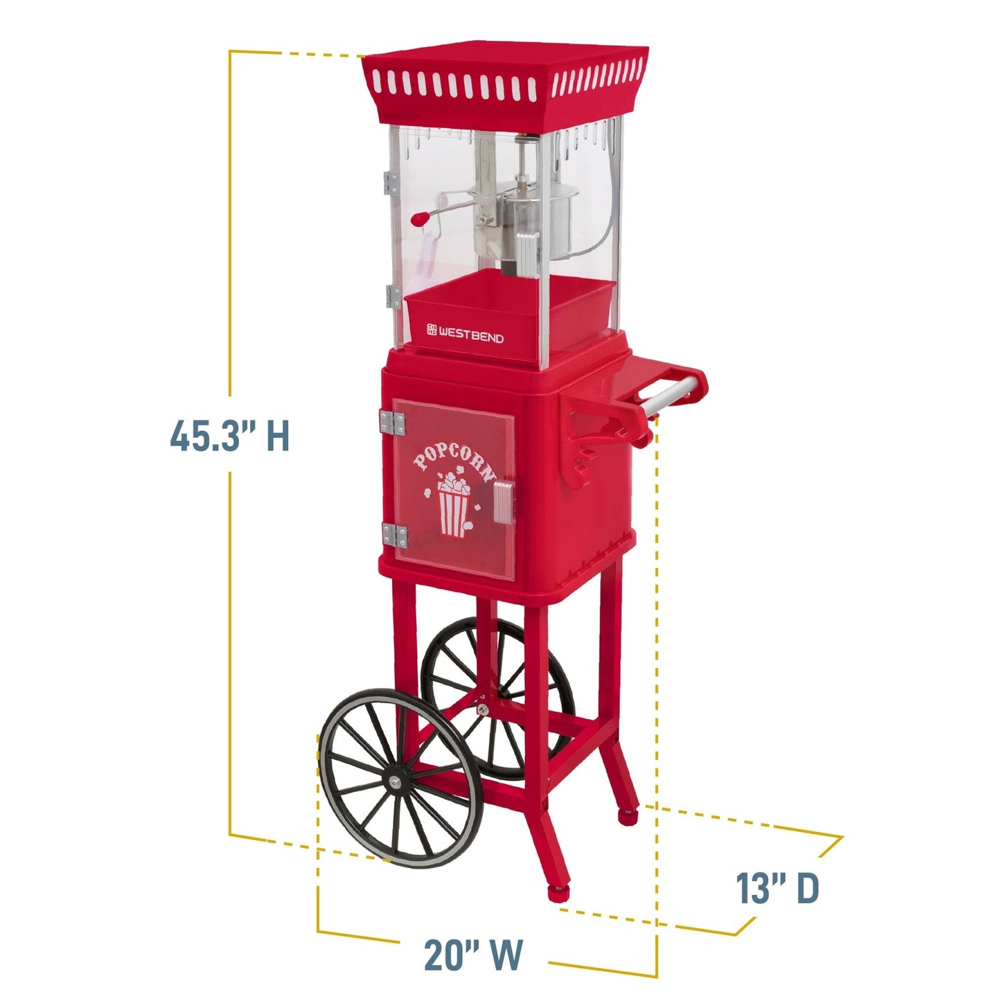 West Bend Popcorn Cart mit 71 g Kettle