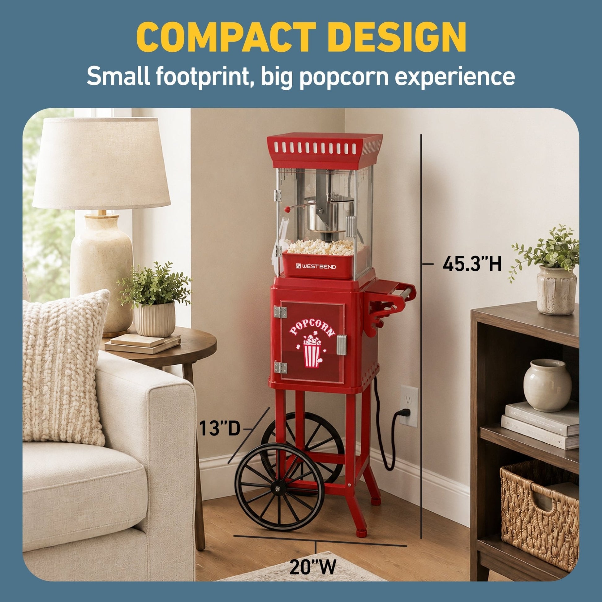 West Bend Popcorn Cart mit 71 g Kettle