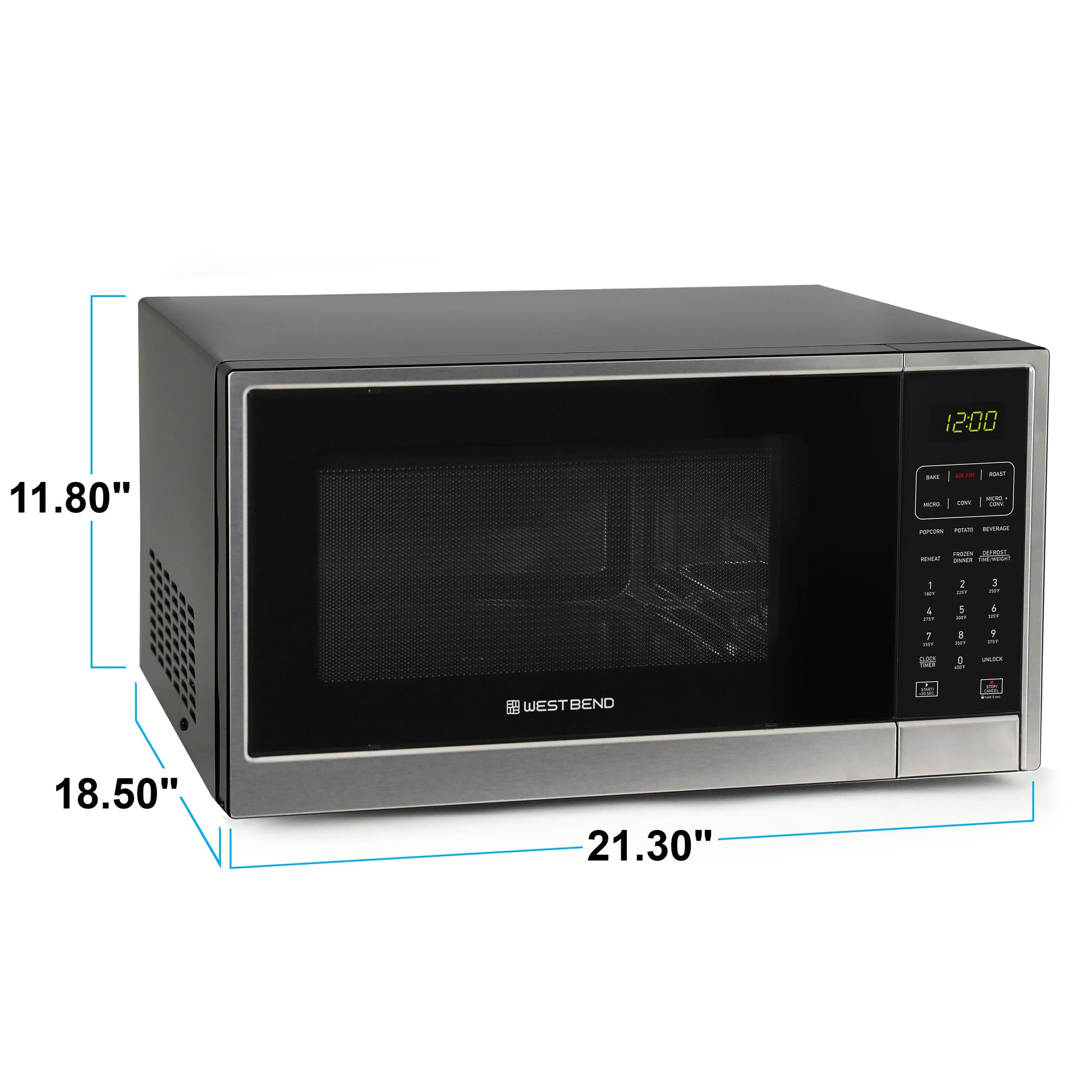 West Bend Microwave Air Fry, Konvektionsofen 3-in-1, 1,3 cu. ft Kapazität