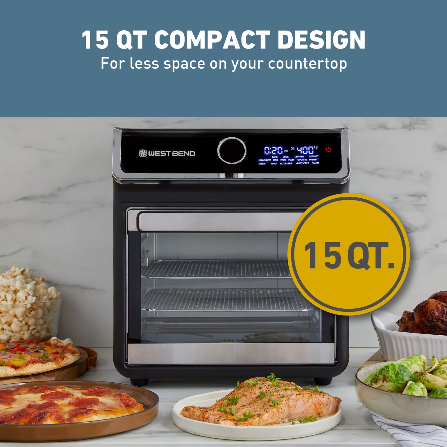 West Bend 15 Qt. Air Fryer Ofen mit 16 Presets